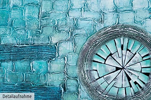 KunstLoft XXL Gemälde Tor zur Zeit 180x120cm | Original handgemalte Bilder | Abstrakt Kreis Blau Grün | Leinwand-Bild Ölgemälde Einteilig groß | Modernes Kunst Ölbild