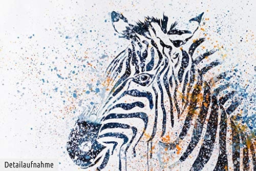 KunstLoft XXL Gemälde Zacky, The Zebra 180x120cm | Original handgemalte Bilder | Zebra Wildtier Schwarz Weiß | Leinwand-Bild Ölgemälde Einteilig groß | Modernes Kunst Ölbild
