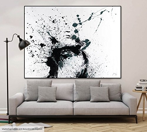 KunstLoft XXL Gemälde Unrestrained 200x150cm | original handgemalte Bilder | Abstrakt Weiß Schwarz Grau | Leinwand-Bild Ölfarbegemälde einteilig groß | Modernes Kunst Ölfarbebild