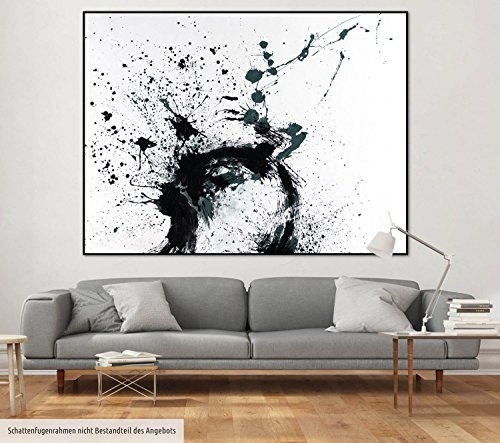 KunstLoft XXL Gemälde Unrestrained 200x150cm | original handgemalte Bilder | Abstrakt Weiß Schwarz Grau | Leinwand-Bild Ölfarbegemälde einteilig groß | Modernes Kunst Ölfarbebild