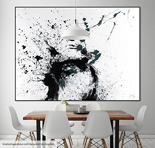 KunstLoft XXL Gemälde Unrestrained 200x150cm | original handgemalte Bilder | Abstrakt Weiß Schwarz Grau | Leinwand-Bild Ölfarbegemälde einteilig groß | Modernes Kunst Ölfarbebild