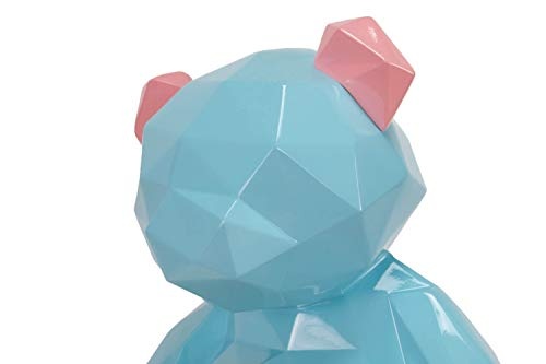 KunstLoft® Skulptur Blue Sweetheart 30x28x23cm | Moderne Kunststein-Figur | Bär Deko Pink Blau | Statue als Unikat - Handgefertigtes Kunstwerk | Schöne Wohnzimmer-Dekoration