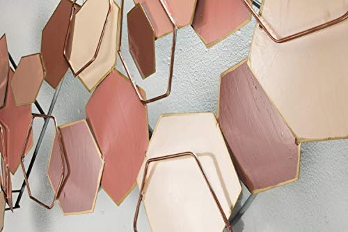 KunstLoft Extravagante Metall Wandskulptur Pink Composition 150x50x6cm | Design Wanddeko XXL handgefertigt | Luxus Metallbild Wandrelief | Abstrakt Formen Pink | Wandbild modern