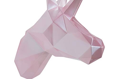 KunstLoft® Skulptur Pretty Unicorn 36x17x40cm | Moderne Kunststein-Figur | Einhorn Kopf Deko Pink | Statue als Unikat - Handgefertigtes Kunstwerk | Schöne Wohnzimmer-Dekoration