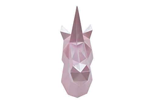 KunstLoft® Skulptur Pretty Unicorn 36x17x40cm | Moderne Kunststein-Figur | Einhorn Kopf Deko Pink | Statue als Unikat - Handgefertigtes Kunstwerk | Schöne Wohnzimmer-Dekoration