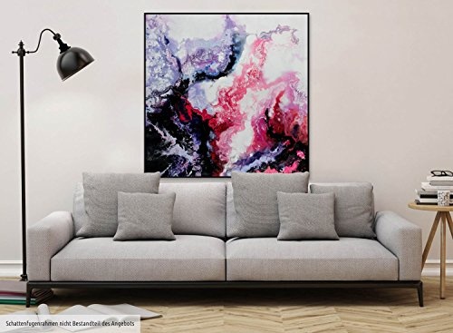 KunstLoft® XXL Gemälde Poisonous 150x150cm | original handgemalte Bilder | Abstrakt Pink Schwarz Blau | Leinwand-Bild Ölfarbegemälde einteilig groß | Modernes Kunst Ölfarbebild