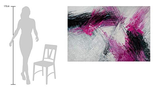 KunstLoft® XXL Gemälde Flut der Liebe 180x120cm | original handgemalte Bilder | Modern Abstrakt Pink Grau | Leinwand-Bild Ölgemälde einteilig groß | Modernes Kunst Ölbild