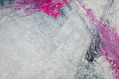 KunstLoft® XXL Gemälde Flut der Liebe 180x120cm | original handgemalte Bilder | Modern Abstrakt Pink Grau | Leinwand-Bild Ölgemälde einteilig groß | Modernes Kunst Ölbild