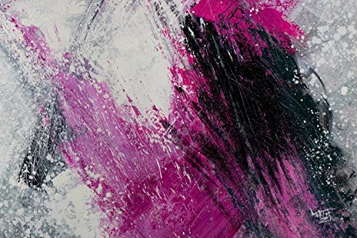 KunstLoft® XXL Gemälde Flut der Liebe 180x120cm | original handgemalte Bilder | Modern Abstrakt Pink Grau | Leinwand-Bild Ölgemälde einteilig groß | Modernes Kunst Ölbild