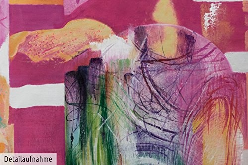 KunstLoft® XXL Gemälde Haute Couture 180x120cm | original handgemalte Bilder | Abstrakt Pink Grün Pastell Muster | Leinwand-Bild Ölgemälde einteilig groß | Modernes Kunst Ölbild