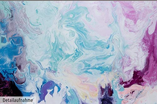 KunstLoft® XXL Gemälde Bekannte Begegnung 150x150cm | original handgemalte Bilder | Abstrakt Blau Weiß Pink Rot | Leinwand-Bild Ölfarbegemälde einteilig groß | Modernes Kunst Ölfarbebild