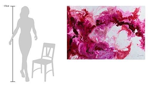 KunstLoft XXL Gemälde Romantic Shine 180x120cm | Original handgemalte Bilder | Abstrakt Weiß Pink | Leinwand-Bild Ölfarbegemälde Einteilig groß | Modernes Kunst Ölfarbebild