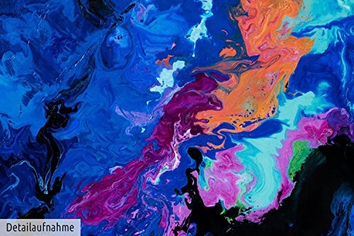 KunstLoft XXL Gemälde Gedankentiefe 180x120cm | Original handgemalte Bilder | Abstrakt Blau Türkis Pink | Leinwand-Bild Ölfarbegemälde Einteilig groß | Modernes Kunst Ölfarbebild