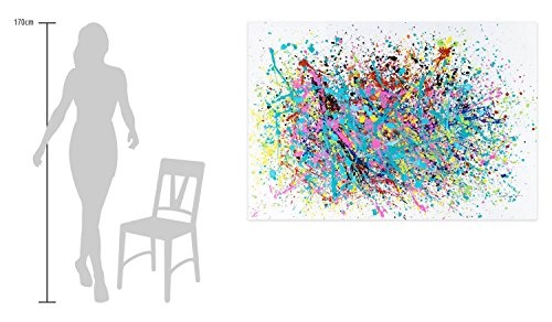KunstLoft XXL Gemälde Süß und Wild 180x120cm | Original handgemalte Bilder | Abstrakt Linien Blau Pink | Leinwand-Bild Ölgemälde Einteilig groß | Modernes Kunst Ölbild