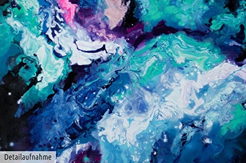 KunstLoft® XXL Gemälde Second Sleep 180x120cm | original handgemalte Bilder | Abstrakt Schwarz Blau Türkis Pink | Leinwand-Bild Ölfarbegemälde einteilig groß | Modernes Kunst Ölfarbebild