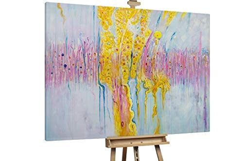 KunstLoft® XXL Gemälde Sommerduft 200x150cm | original handgemalte Bilder | Abstrakt Bunt Pink XXL | Leinwand-Bild Ölgemälde einteilig groß | Modernes Kunst Ölbild