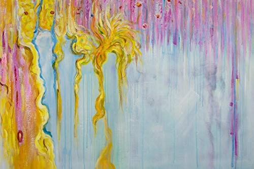 KunstLoft® XXL Gemälde Sommerduft 200x150cm | original handgemalte Bilder | Abstrakt Bunt Pink XXL | Leinwand-Bild Ölgemälde einteilig groß | Modernes Kunst Ölbild