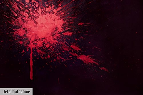 KunstLoft® XXL Gemälde Splendid Isolation 180x120cm | original handgemalte Bilder | Abstrakt Schwarz Pink Leuchten | Leinwand-Bild Ölgemälde einteilig groß | Modernes Kunst Ölbild
