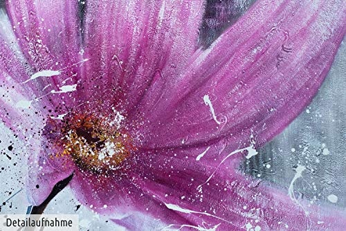 KunstLoft XXL Gemälde Traum in Fuchsia 150x150cm | Original handgemalte Bilder | Modern Blüte Rosa Weiß | Leinwand-Bild Ölgemälde Einteilig groß | Modernes Kunst Ölbild