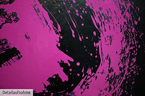 KunstLoft XXL Gemälde Lila Leidenschaft 180x120cm | original handgemalte Bilder | Schnecke Abstrakt in Lila auf Schwarz Deko | Leinwand-Bild Ölgemälde einteilig groß | Modernes Kunst Ölbild