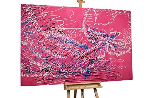 KunstLoft® XXL Gemälde Adoration 180x120cm | original handgemalte Bilder | Abstrakt Bunt Rosa Blau | Leinwand-Bild Ölgemälde einteilig groß | Modernes Kunst Ölbild