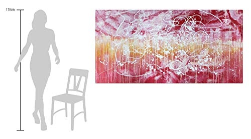 KunstLoft XXL Gemälde Inner Rhythm 200x100cm | Original handgemalte Bilder | Abstrakt Rot Gelb Weiß | Leinwand-Bild Ölgemälde Einteilig groß | Modernes Kunst Ölbild