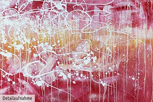 KunstLoft XXL Gemälde Inner Rhythm 200x100cm | Original handgemalte Bilder | Abstrakt Rot Gelb Weiß | Leinwand-Bild Ölgemälde Einteilig groß | Modernes Kunst Ölbild
