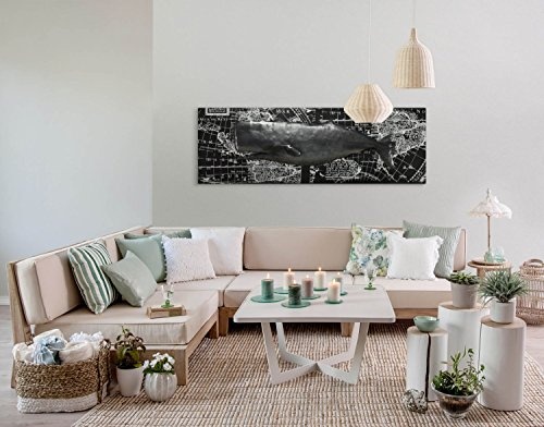 KunstLoft Extravagantes Metallbild 3D Whale Watching 150x50x6cm | Design Wanddeko XXL Handgefertigt | Unikat Luxus Wandskulptur | Wal Tier Meer Wasser | Wandbild Relief Modern