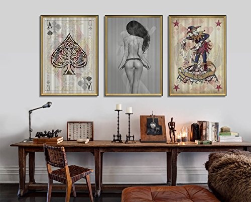 Trendiges KunstLoft® 3D Wechselbild Desirable Lingerie 63x83cm | Handgefertigte Vintage Wanddeko aus Papier | Frau Akt Erotik | Design Wackelbild trendige Kunst | Lentikular Bild im Bilderrahmen