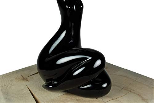 KunstLoft® Skulptur Elegant posiert in 33x14x11cm | Moderne Kunststein-Figur | Frau Mensch Modern Schwarz Akt Abstrakt | Statue als Unikat - Handgefertigtes Kunstwerk | Schöne Wohnzimmer-Dekoration