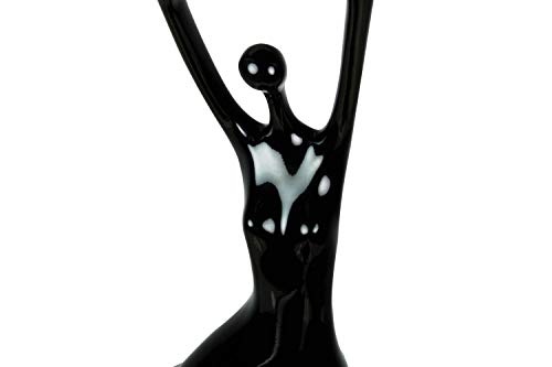 KunstLoft® Skulptur Elegant posiert in 33x14x11cm | Moderne Kunststein-Figur | Frau Mensch Modern Schwarz Akt Abstrakt | Statue als Unikat - Handgefertigtes Kunstwerk | Schöne Wohnzimmer-Dekoration