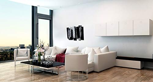 KunstLoft Extravagante Metall Wandskulptur Kühle Eleganz 80x60x5cm | Design Wanddeko XXL handgefertigt | Luxus Metallbild Wandrelief | Modern Rechteck Schwarz Weiß | Wandbild modern