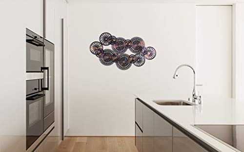 KunstLoft Extravagante Metall Wandskulptur Augen des Königs 61x110x5cm | Design Wanddeko XXL handgefertigt | Luxus Metallbild Wandrelief | Ringe Braun Abstrakt Deko | Wandbild modern