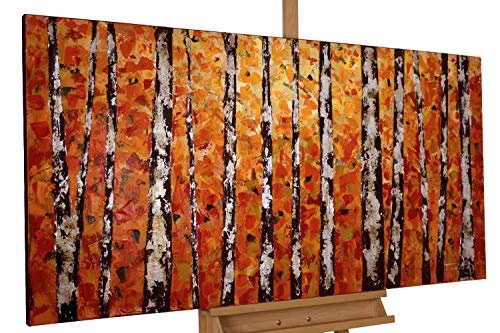 KunstLoft® Gemälde Herbstgold im Birkenwald in...