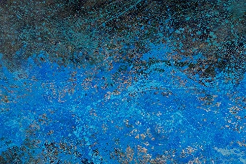 KunstLoft® XXL Gemälde Dark Aurora 180x120cm | original handgemalte Bilder | Himmel Wald Schwarz Blau | Leinwand-Bild Ölgemälde einteilig groß | Modernes Kunst Ölbild