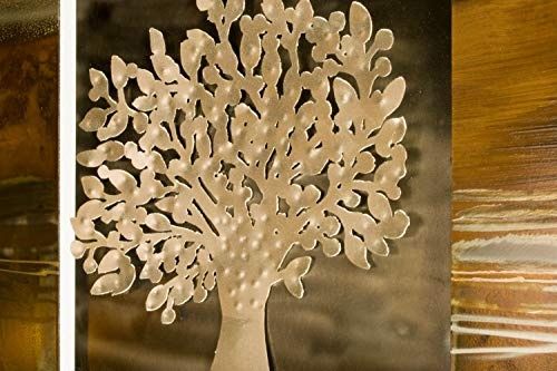 KunstLoft Extravagante Metall Wandskulptur Silver Giant 55x55x3.5cm | Design Wanddeko XXL handgefertigt | Luxus Metallbild Wandrelief | Modern Baum Braun Silber | Wandbild modern