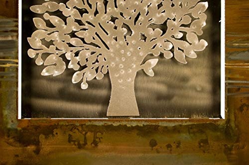 KunstLoft Extravagante Metall Wandskulptur Silver Giant 55x55x3.5cm | Design Wanddeko XXL handgefertigt | Luxus Metallbild Wandrelief | Modern Baum Braun Silber | Wandbild modern