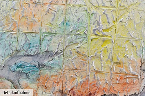 KunstLoft Acryl Gemälde Im Wandel der Zeit 120x80cm | original handgemalte Leinwand Bilder XXL | Bunte Vintage Weltkarte Landkarte | Wandbild Acrylbild moderne Kunst einteilig mit Rahmen