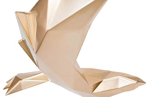 KunstLoft® Skulptur Golden Wings 47x28x44cm | Moderne Kunststein-Figur | Modern Vogel Deko Gold | Statue als Unikat - Handgefertigtes Kunstwerk | Schöne Wohnzimmer-Dekoration