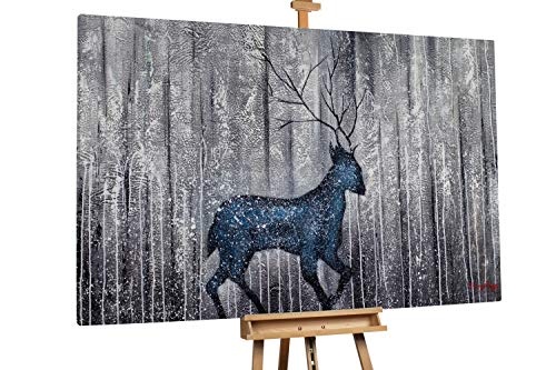 KunstLoft® XXL Gemälde Winterwald 180x200cm |...