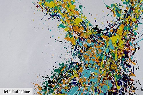 KunstLoft® XXL Gemälde Pluie colorée 180x120cm | original handgemalte Bilder | Abstrakt Geweih Hirsch Bunt | Leinwand-Bild Ölgemälde einteilig groß | Modernes Kunst Ölbild
