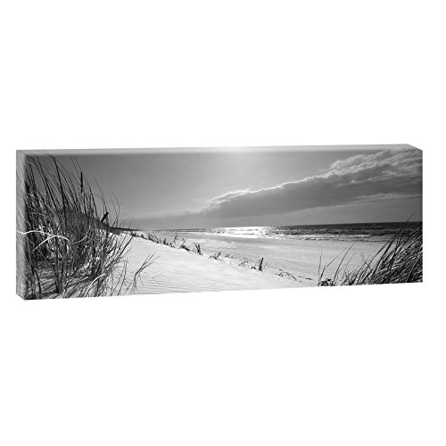 Stranddünen 3 | Panoramabild im XXL Format | Kunstdruck auf Leinwand | Wandbild | Poster | Fotografie | Verschiedene Formate und Farben (150 cm x 50 cm, Schwarz-Weiß)