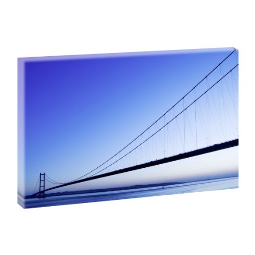 Humber Bridge | Panoramabild im XXL Format | Kunstdruck auf Leinwand | Wandbild | Poster | Fotografie | Verschiedene Formate und Farben (100 cm x 65 cm, Farbig)