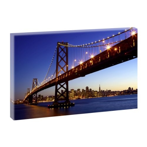 San Francisco Skyline | Panoramabild im XXL Format | Kunstdruck auf Leinwand | Wandbild | Poster | Fotografie | Verschiedene Formate und Farben (100 cm x 65 cm, Farbig)
