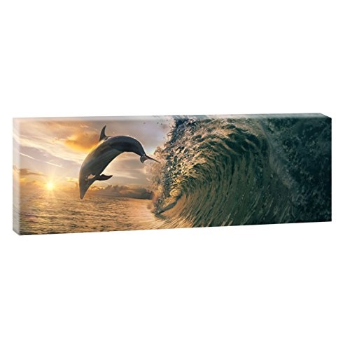 Springender Delfin | Panoramabild im XXL Format | Poster...