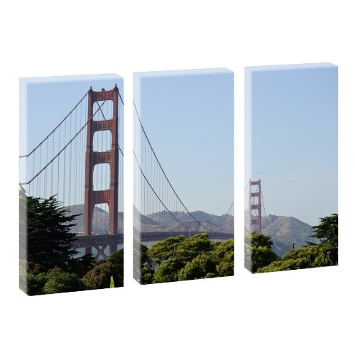 Kunstdruck auf Leinwand - Golden Gate Bridge - mehrteilig...