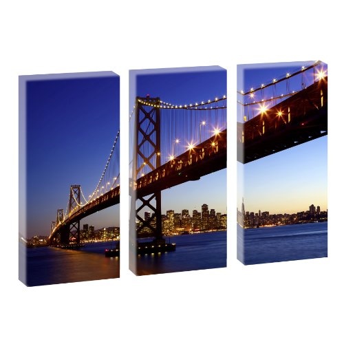 Kunstdruck auf Leinwand - San Francisco Skyline - mehrteilig - 130cm x 80cm