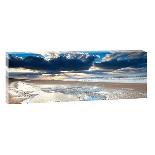 Ebbe an der Nordsee | Panoramabild im XXL Format | Kunstdruck auf Leinwand | Wandbild | Poster | Fotografie | Verschiedene Formate und Farben (120 cm x 40 cm, Farbig)