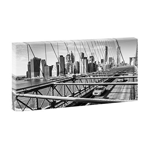 Brooklyn Taxi | Panoramabild im XXL Format | Kunstdruck auf Leinwand | Wandbild | Poster | Fotografie | Verschiedene Formate und Farben (40 cm x 80 cm, Schwarz-Weiß)