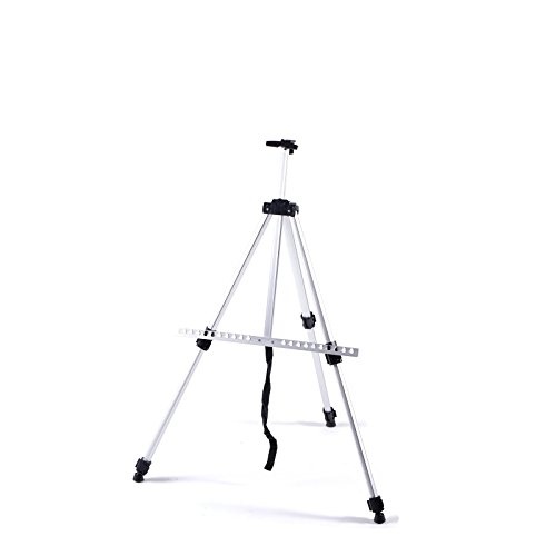 BK BILDERRAHMEN KOLMER Aluminium STAFFELEI Tripod | 125-165cm | Feldstaffelei, Metallstaffelei, Künstlerstaffelei für Leinwände & Keilrahmen bis 83cm Höhe